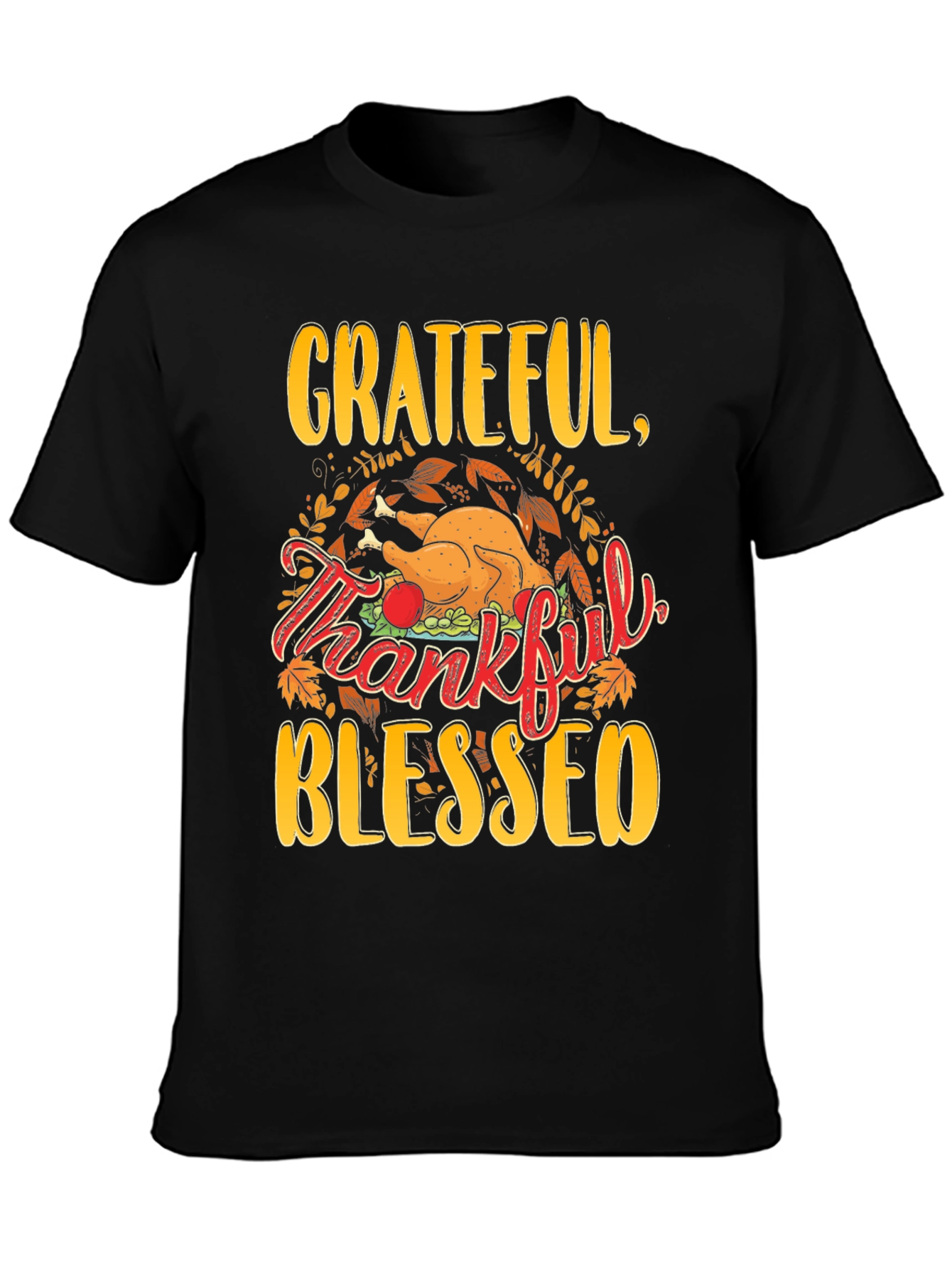 Grateful Thankful Blessed Thanksgiving T-Shirt