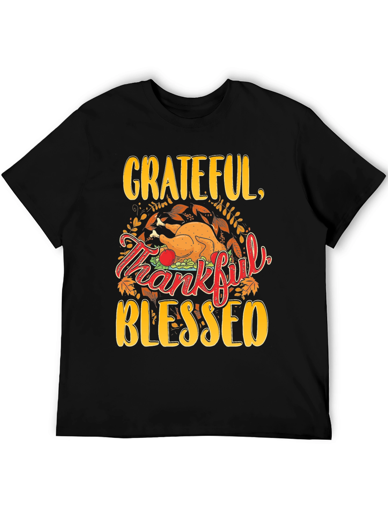 Grateful Thankful Blessed Thanksgiving T-Shirt