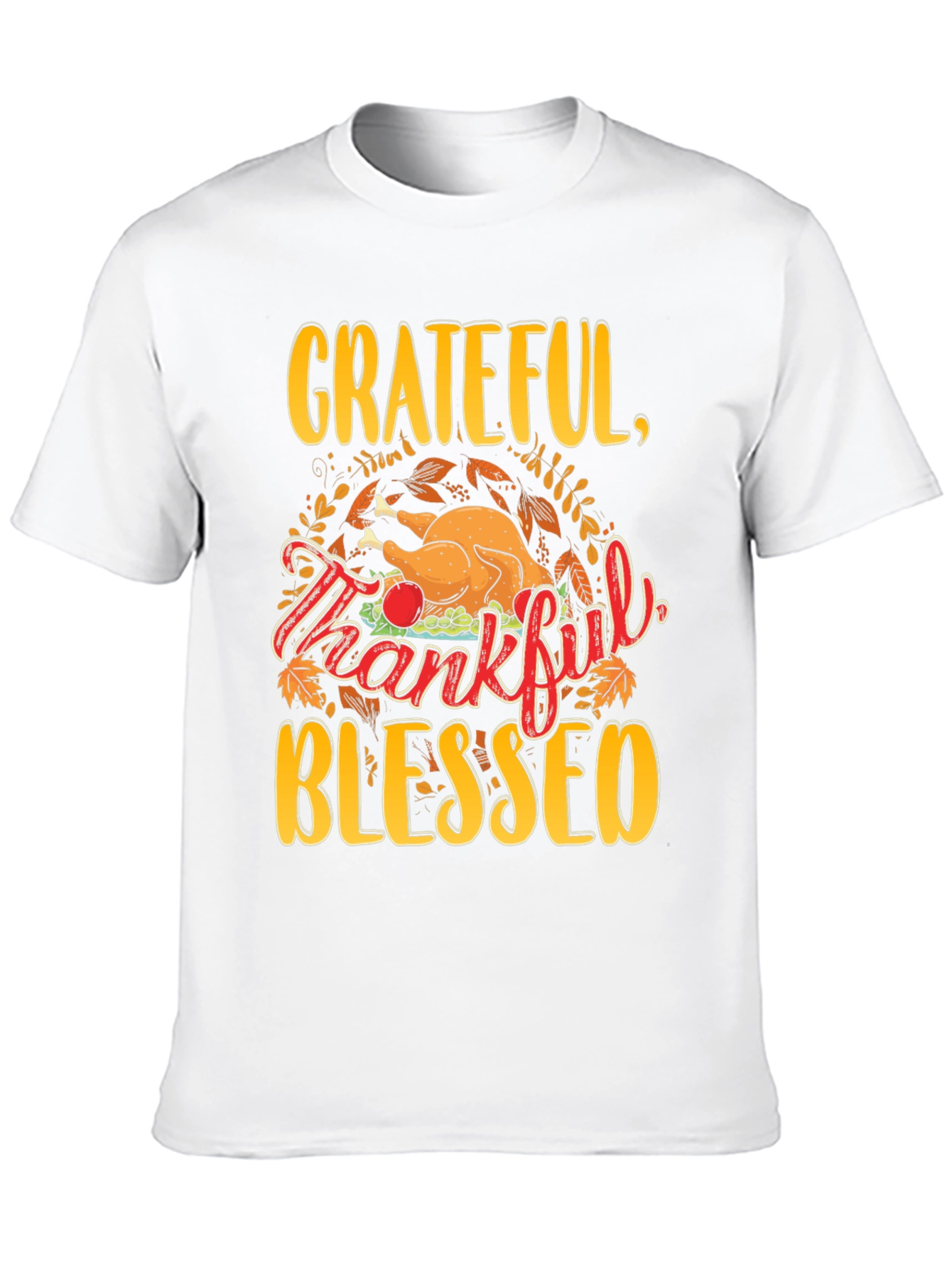 Grateful Thankful Blessed Thanksgiving T-Shirt