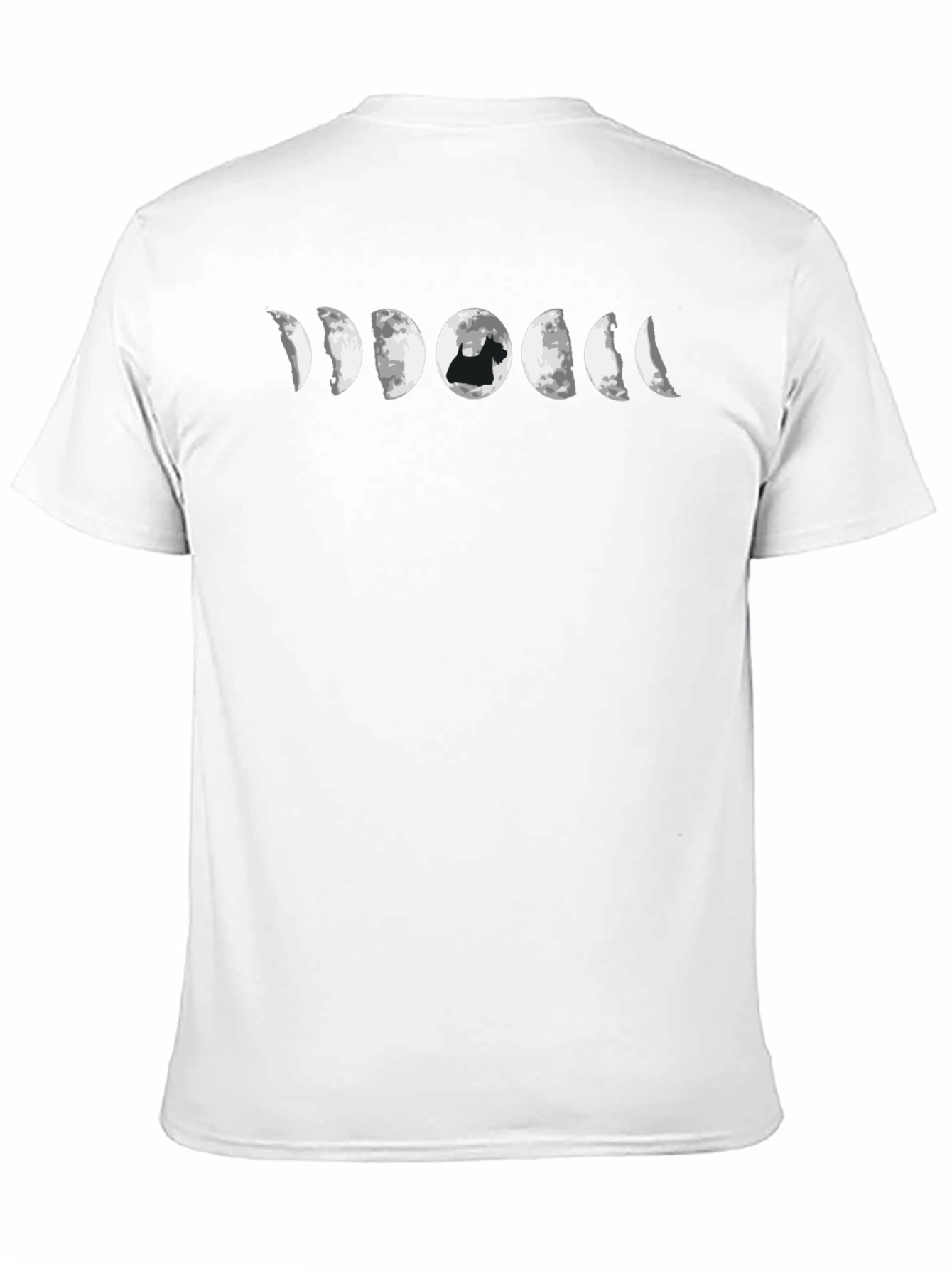Moon Phase Dog T-Shirt - Black