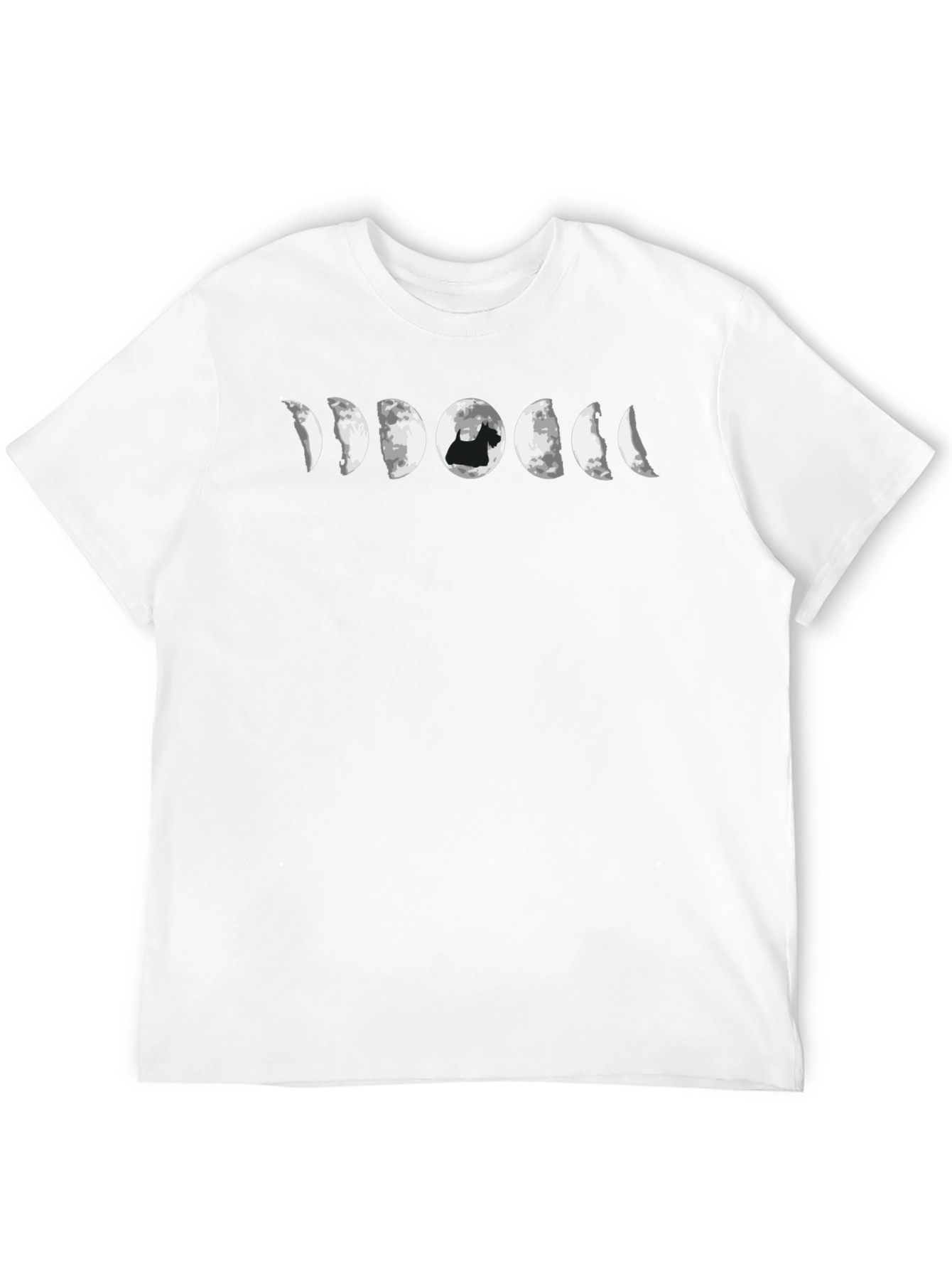Moon Phase Dog T-Shirt - Black