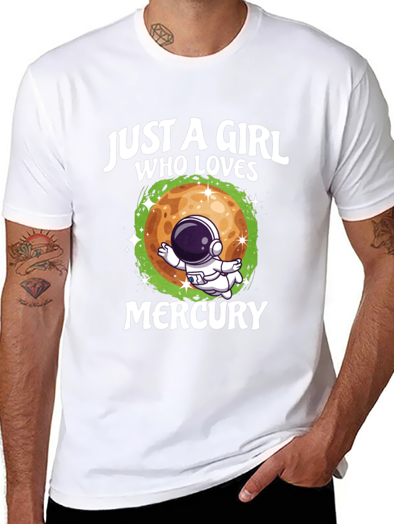 Just a Girl Who Loves Mercury Black T-Shirt