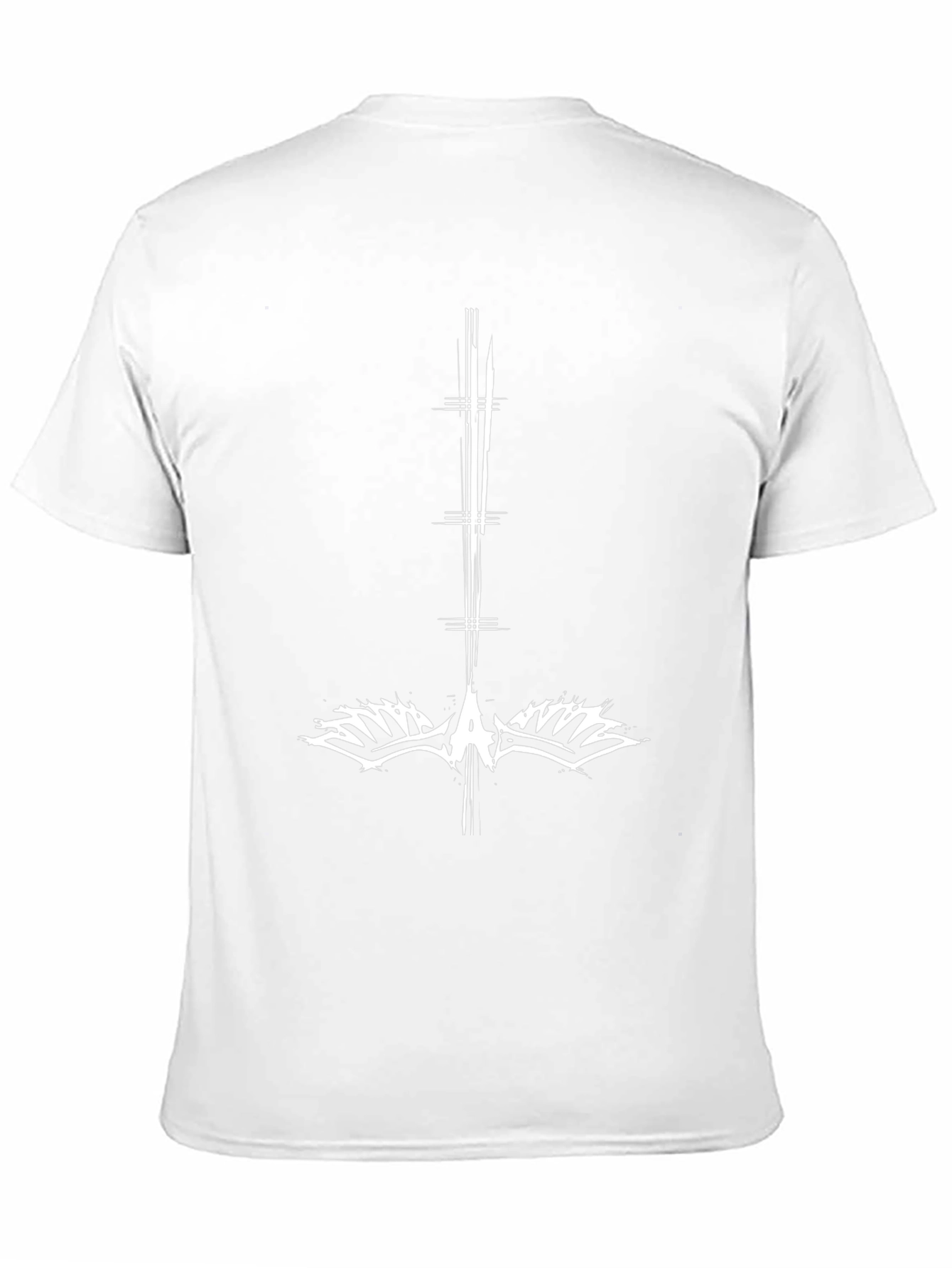 Black T-Shirt with White Geometric Print