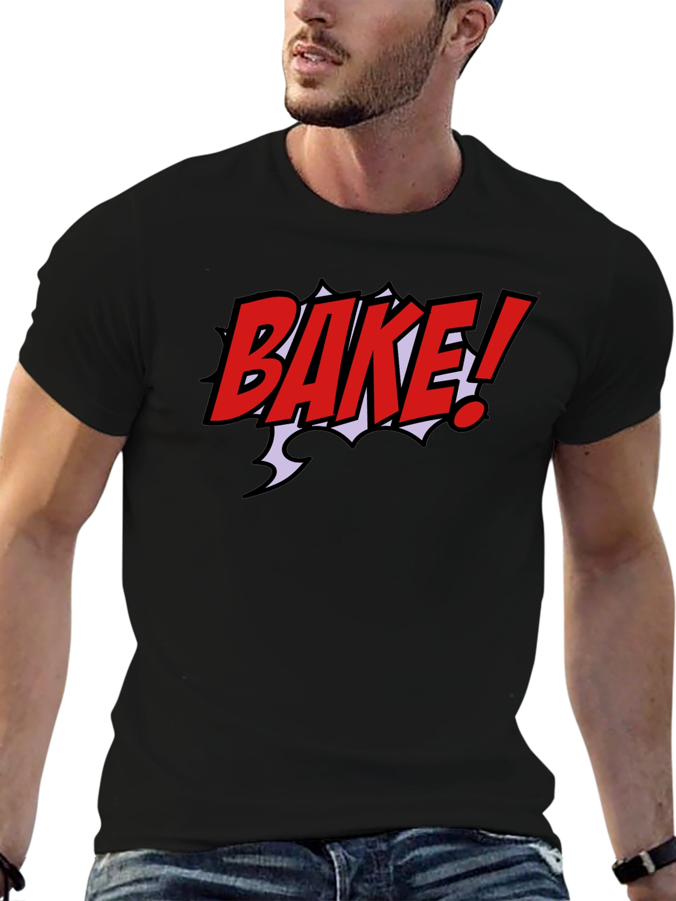 Bake! Graphic Tee - Black Short Sleeve T-Shirt