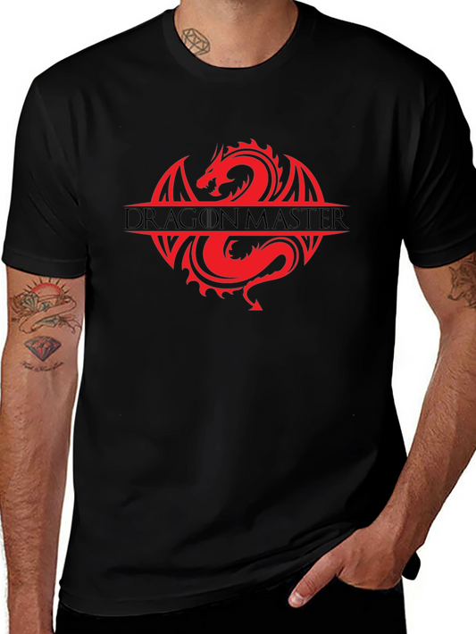 Dragon Master Graphic Tee - Black Cotton T-Shirt