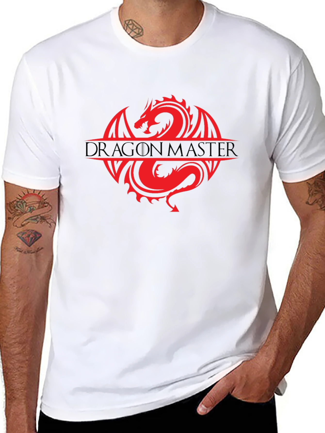 Dragon Master Graphic Tee - Black Cotton T-Shirt