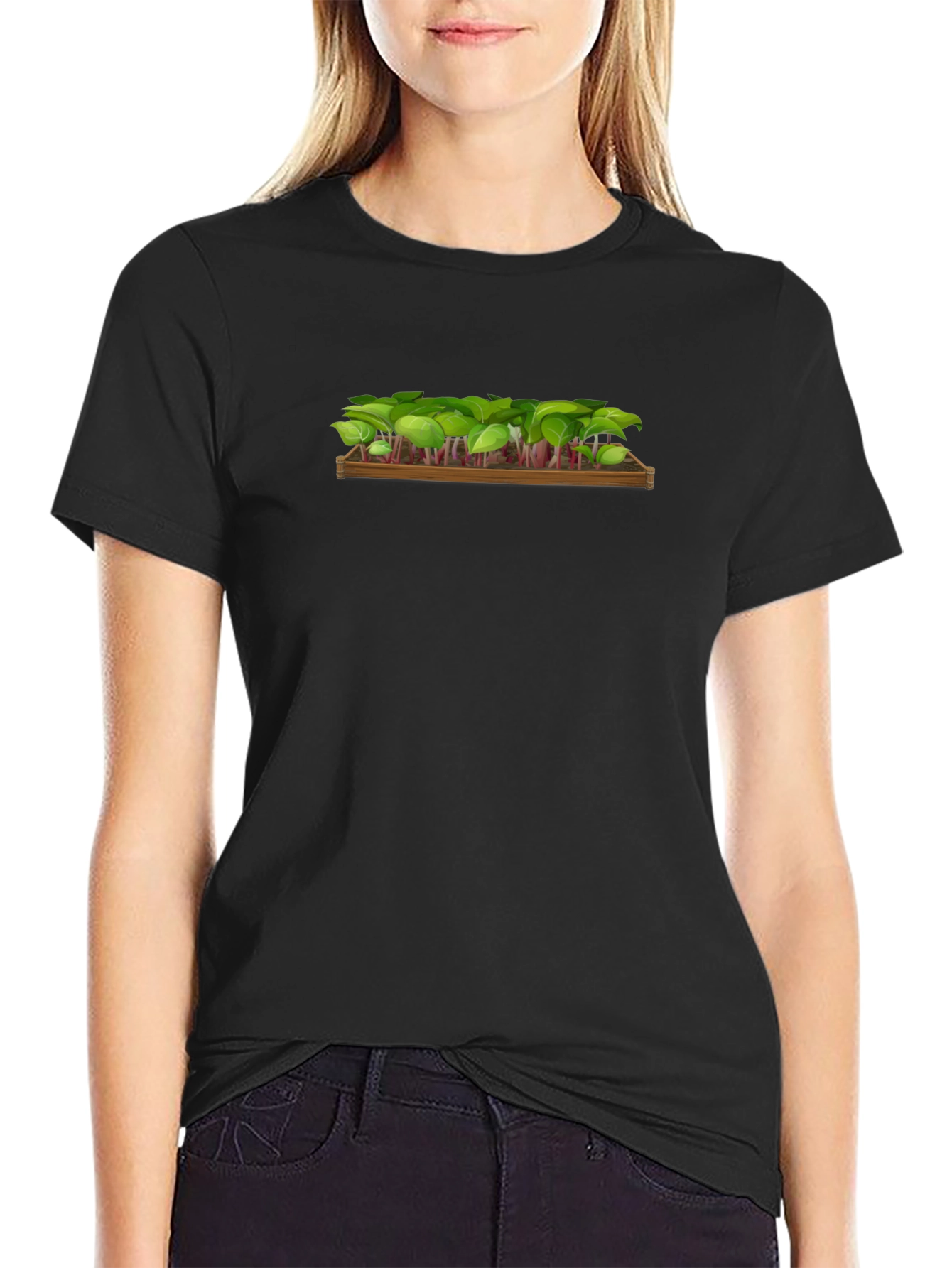 Radish Sprout Black T-Shirt - Fresh Produce Style