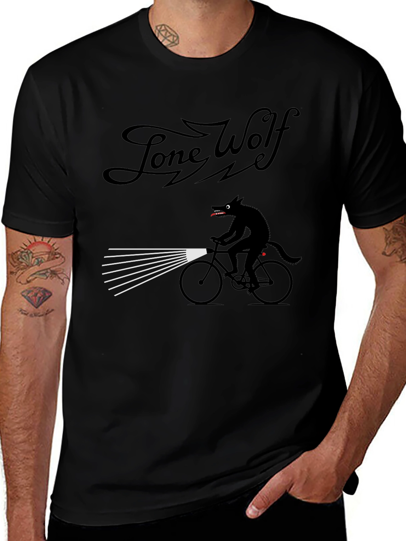 Lone Wolf Biker T-Shirt - Unique Graphic Tee