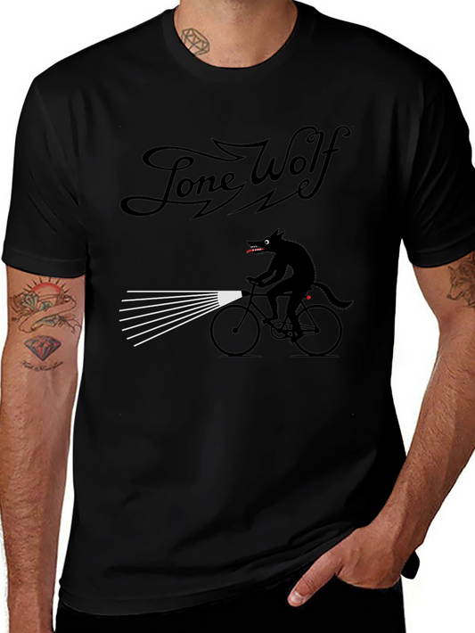Lone Wolf Biker T-Shirt - Unique Graphic Tee