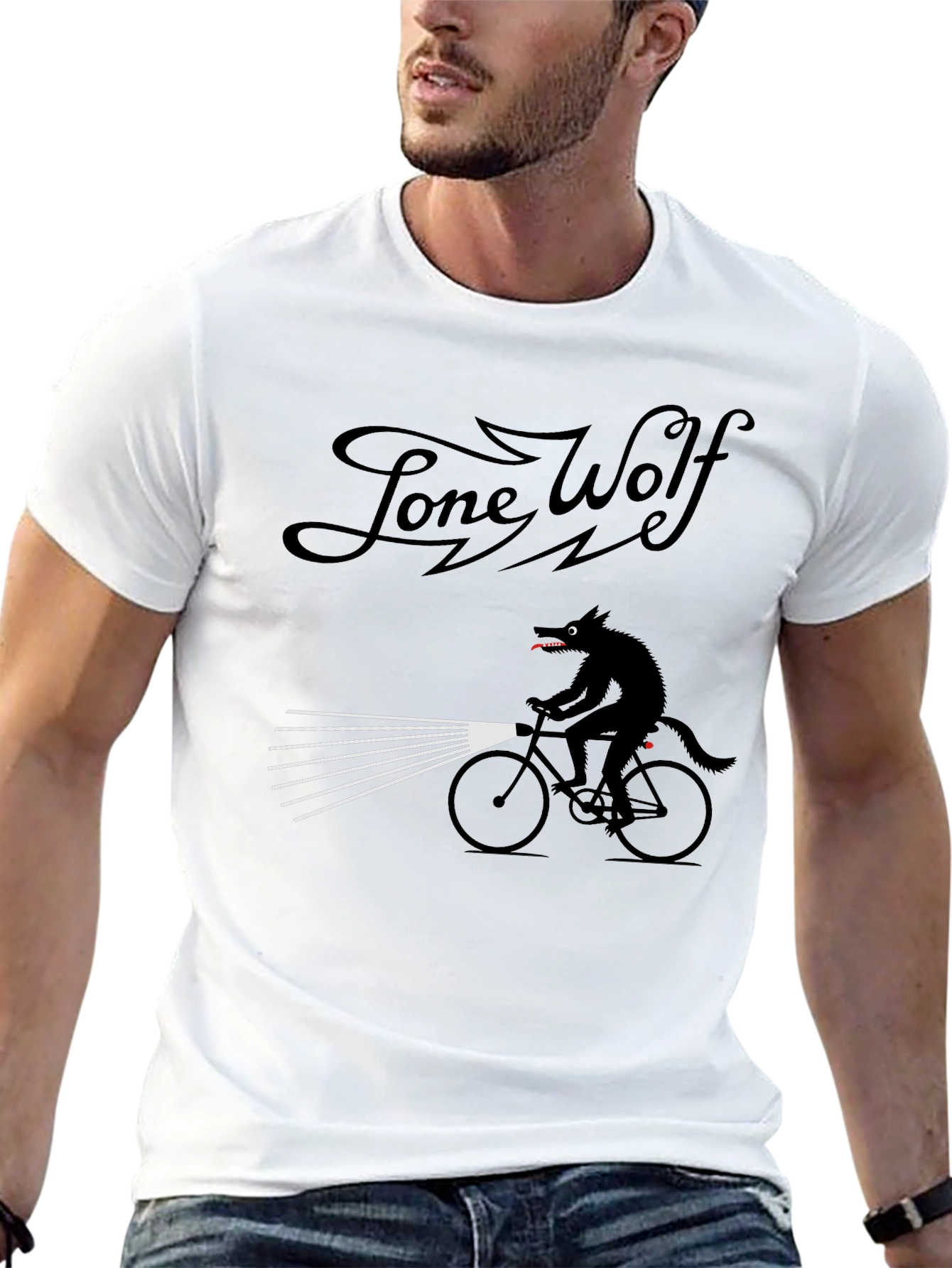 Lone Wolf Biker T-Shirt - Unique Graphic Tee
