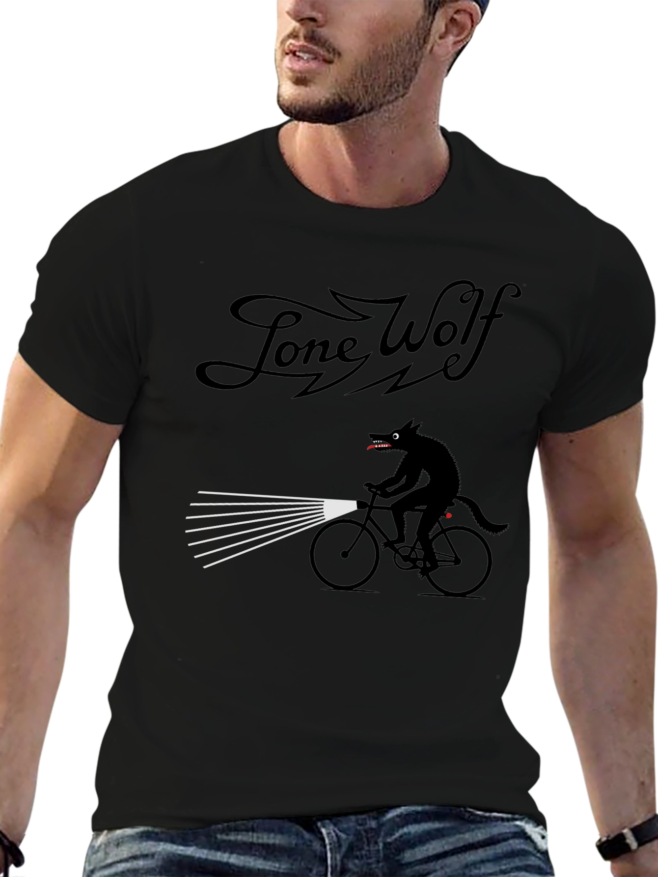 Lone Wolf Biker T-Shirt - Unique Graphic Tee