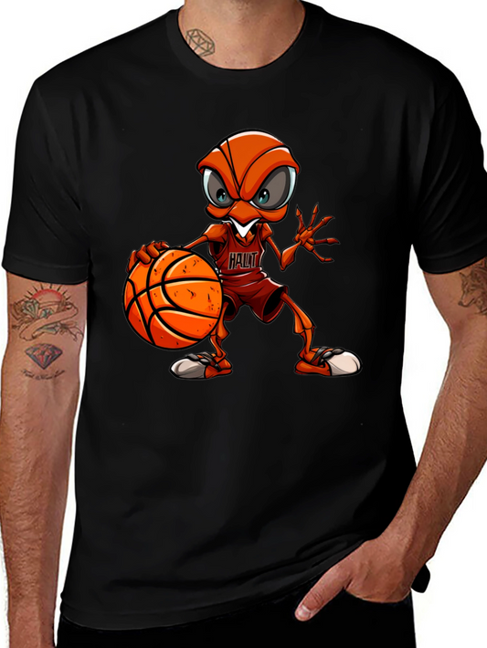 Basketball Ant Graphic Tee - Unique Cartoon Design