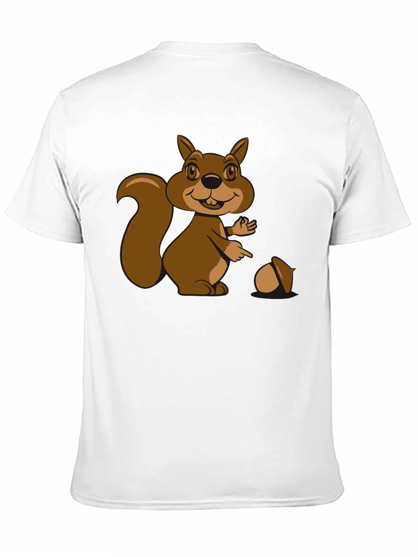 Cartoon Squirrel Graphic T-Shirt - Black Cotton Tee