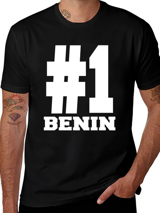 #1 Benin T-Shirt - Black Bold Graphic Tee