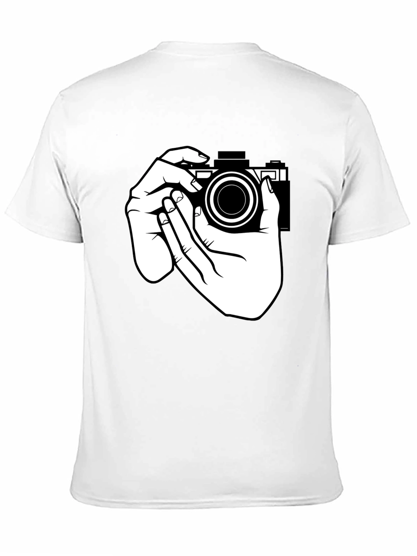Camera Hands Graphic Tee - Black Cotton T-Shirt