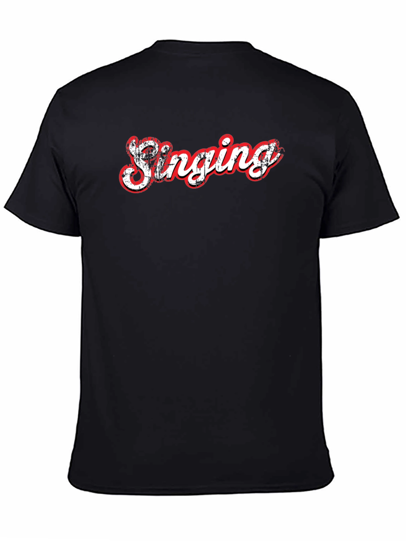 Singing Graphic Tee - Black Cotton T-Shirt