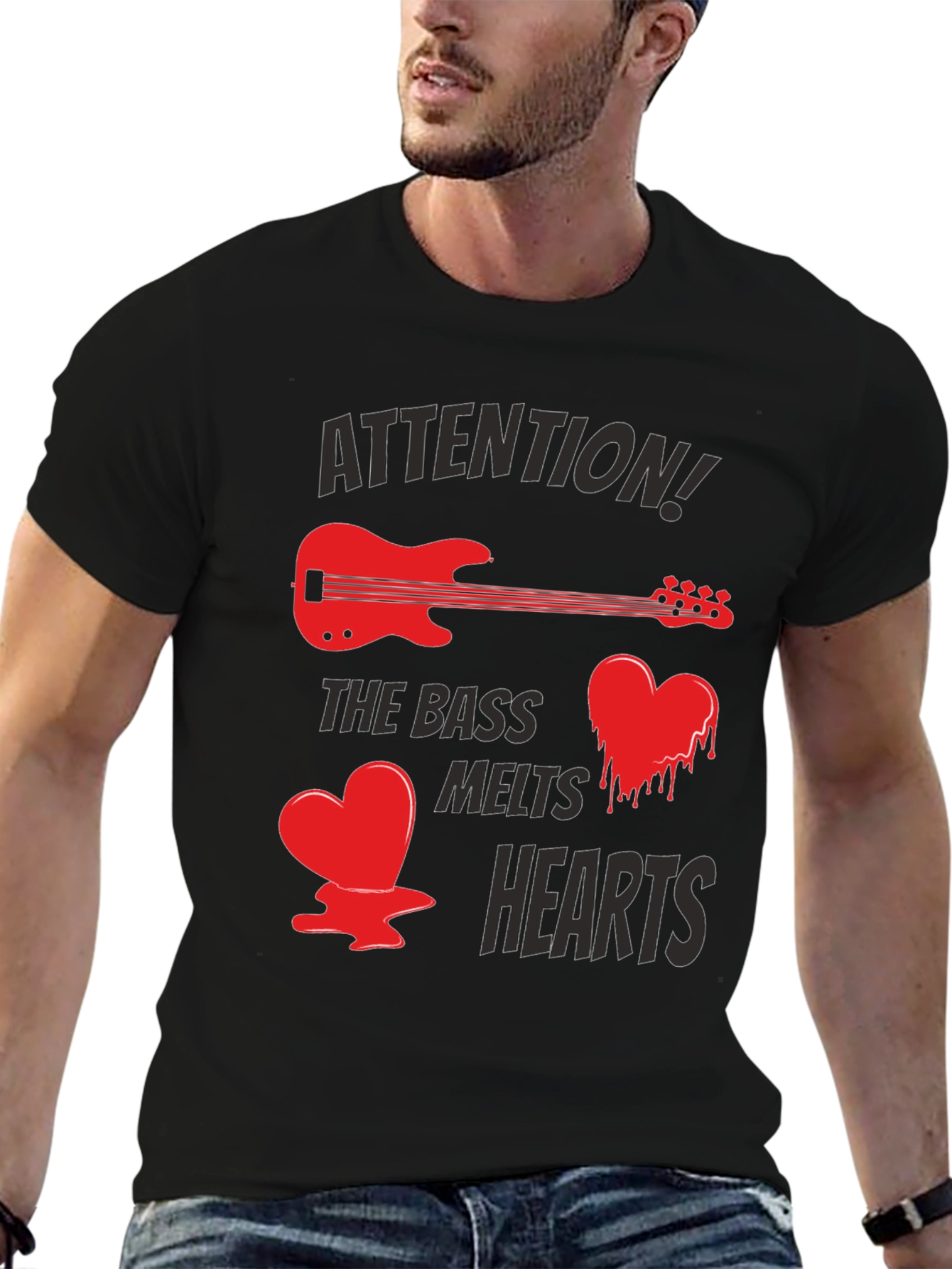 Bass Guitar Melts Hearts Funny T-Shirt