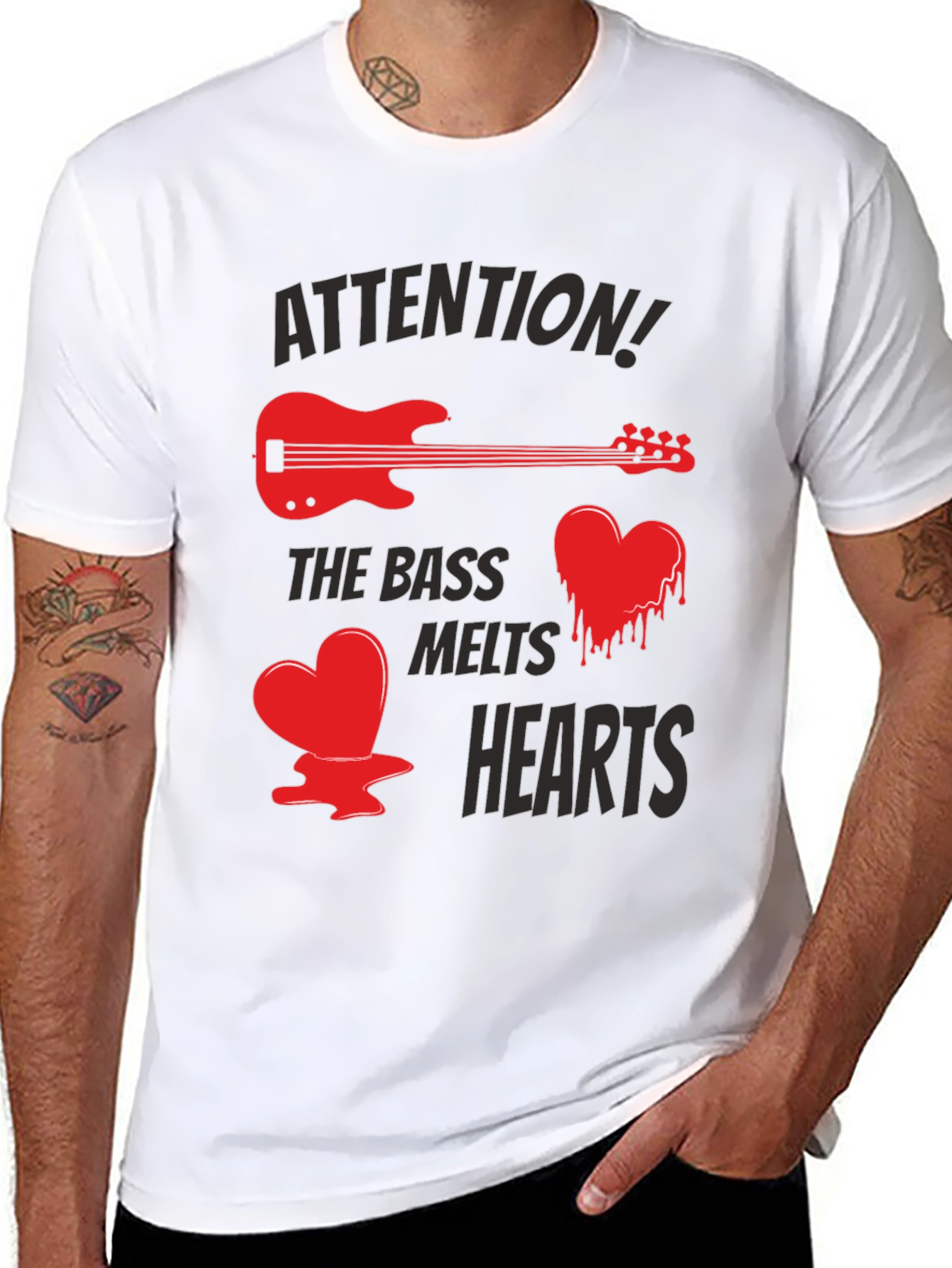 Bass Guitar Melts Hearts Funny T-Shirt