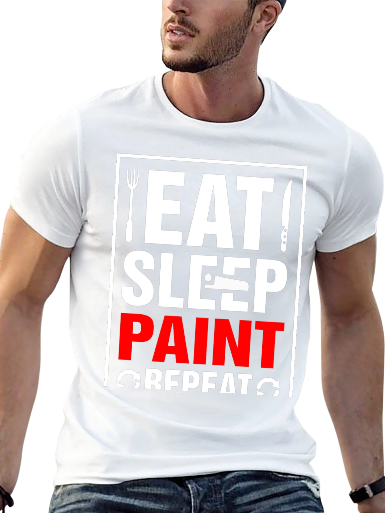 Eat Sleep Paint Repeat Graphic T-Shirt