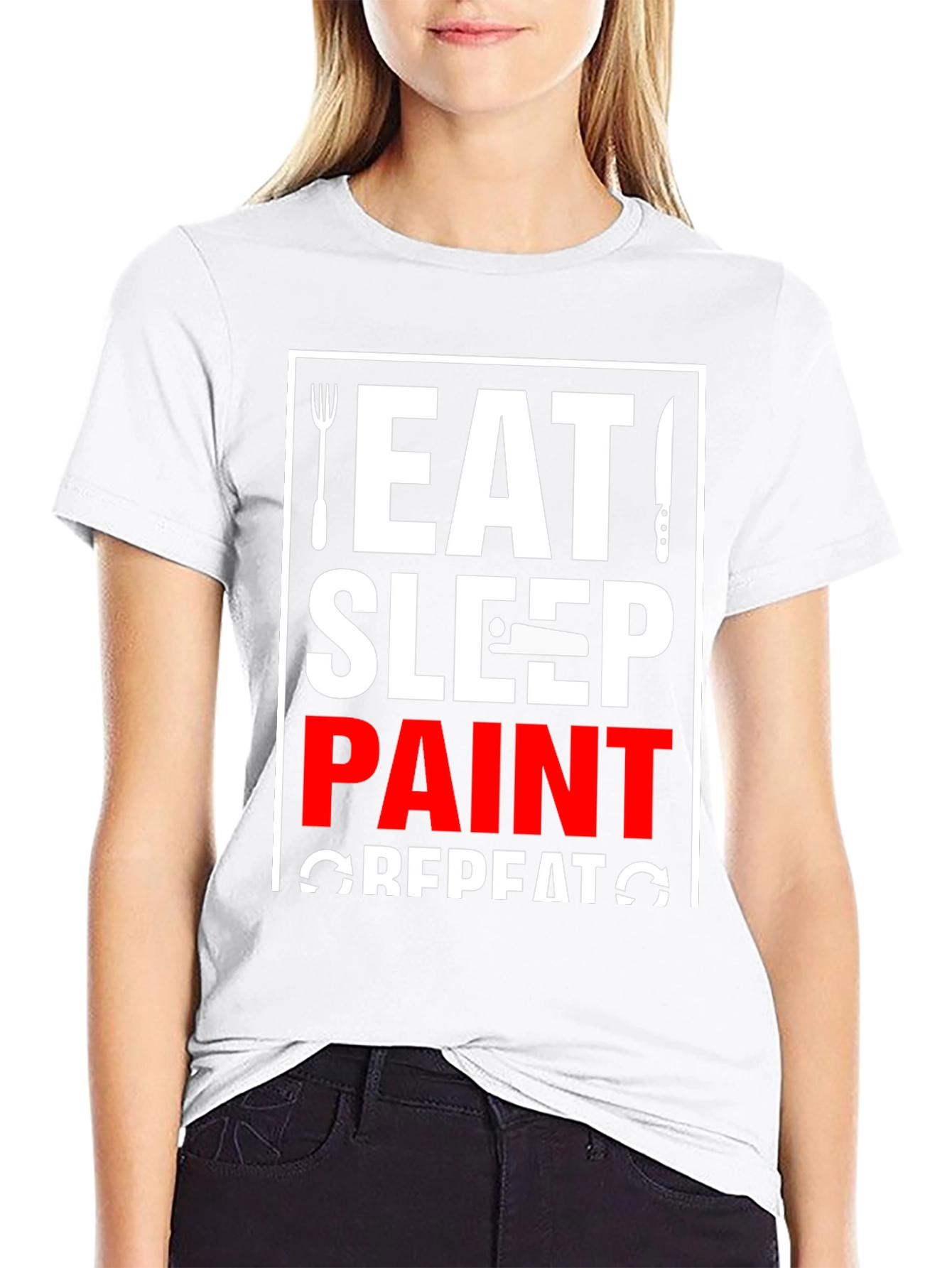Eat Sleep Paint Repeat Graphic T-Shirt