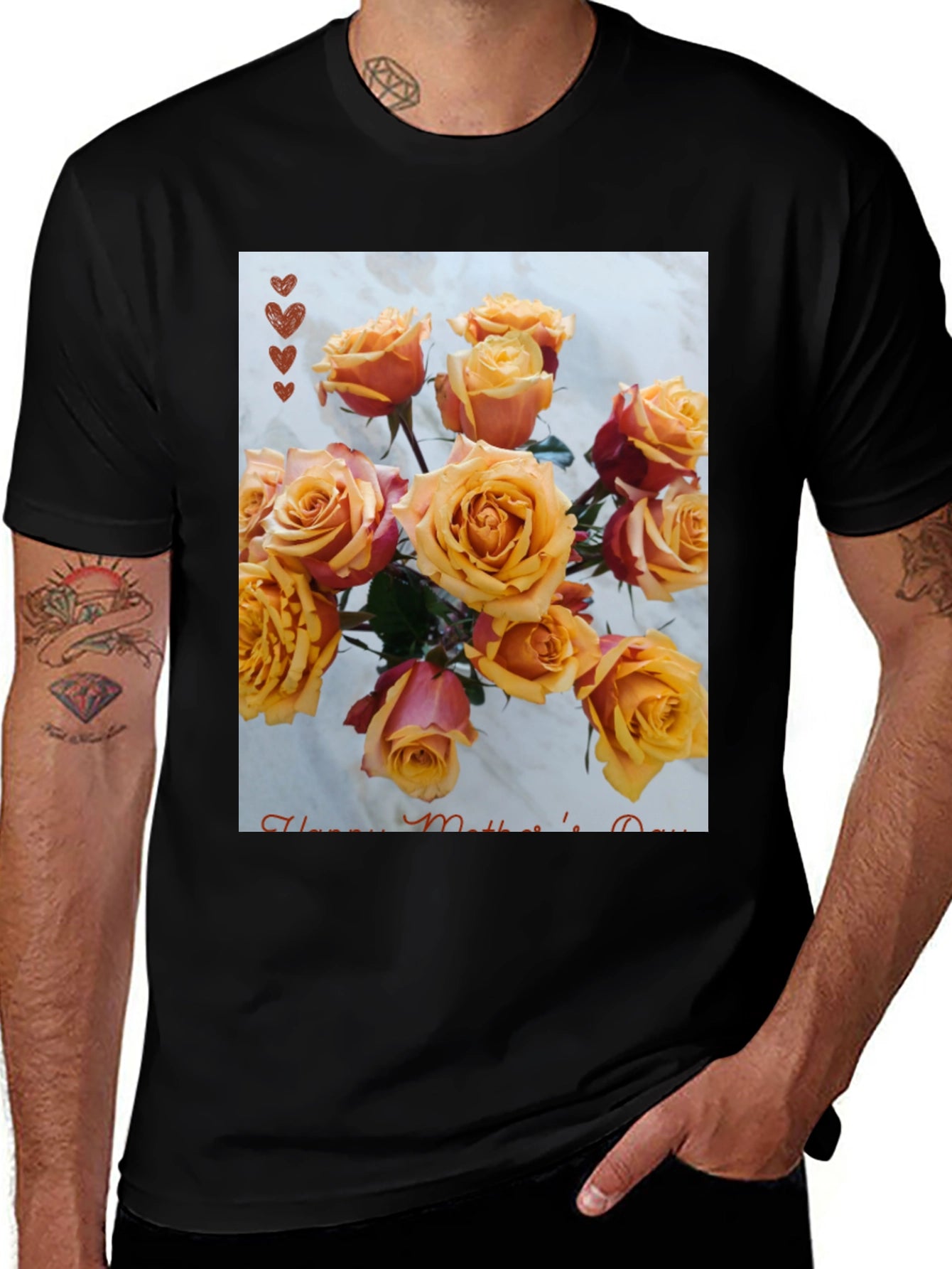 Floral Mothers Day T-Shirt - Rose Bouquet Design