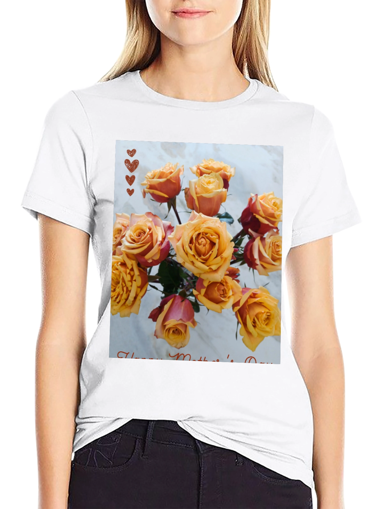 Floral Mothers Day T-Shirt - Rose Bouquet Design