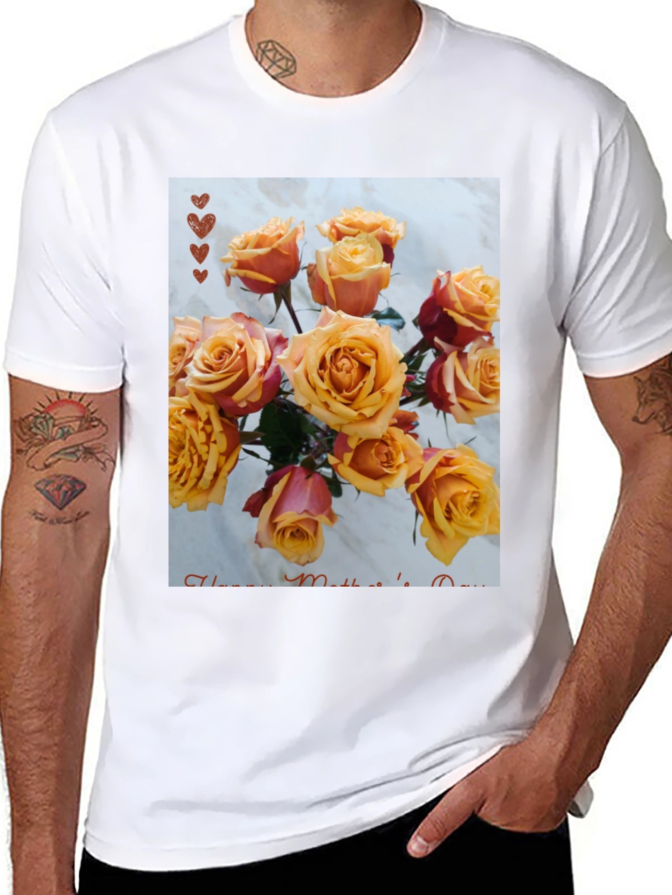 Floral Mothers Day T-Shirt - Rose Bouquet Design