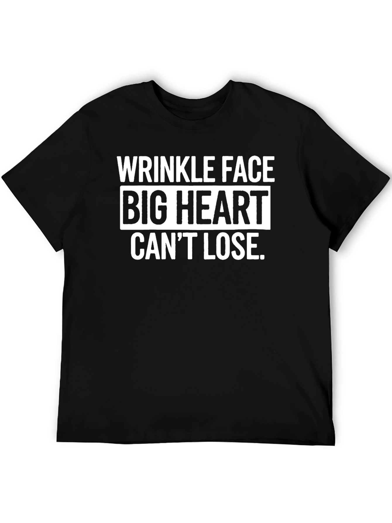 Wrinkle Face Big Heart Mens Graphic T-Shirt