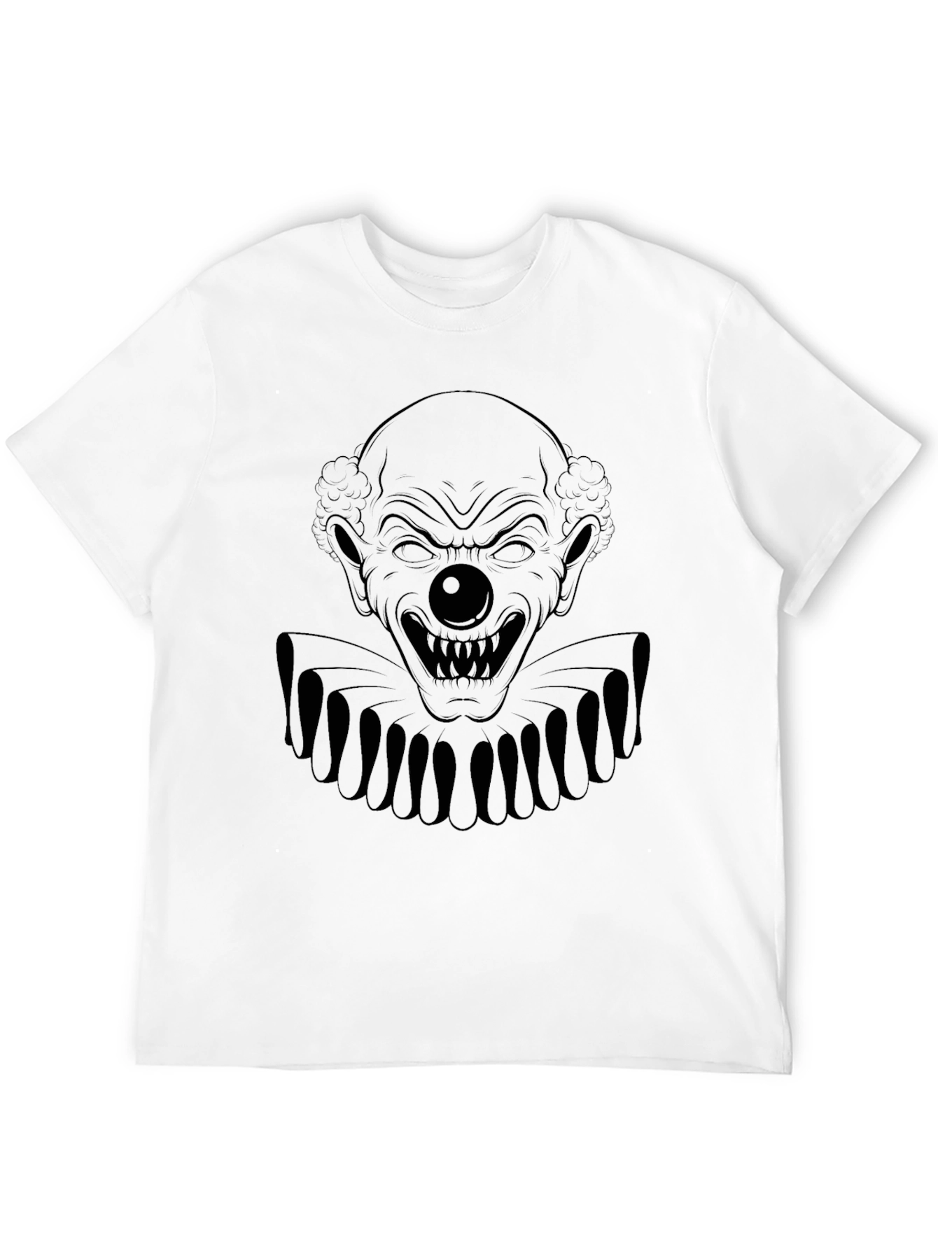 Mens Black Scary Clown Graphic Tee Shirt