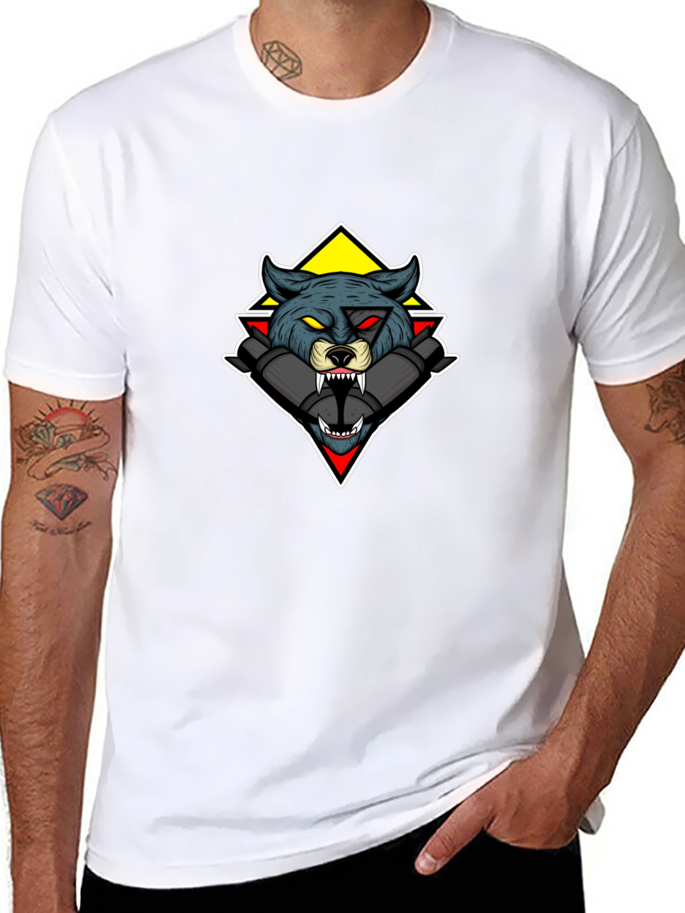 Wolf Graphic Tee - Mens Black T-Shirt