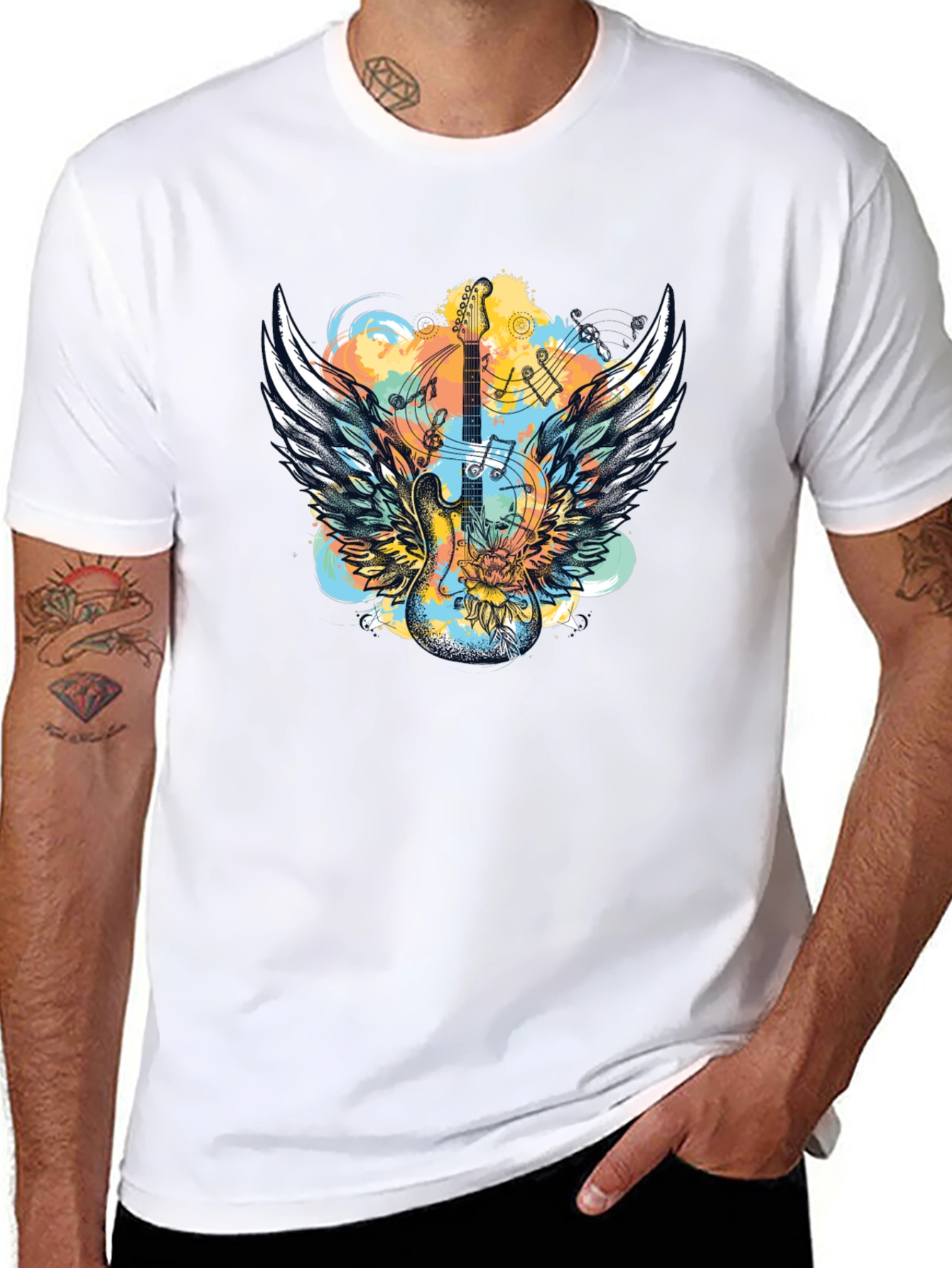 Winged Guitar T-Shirt - Rocker Style