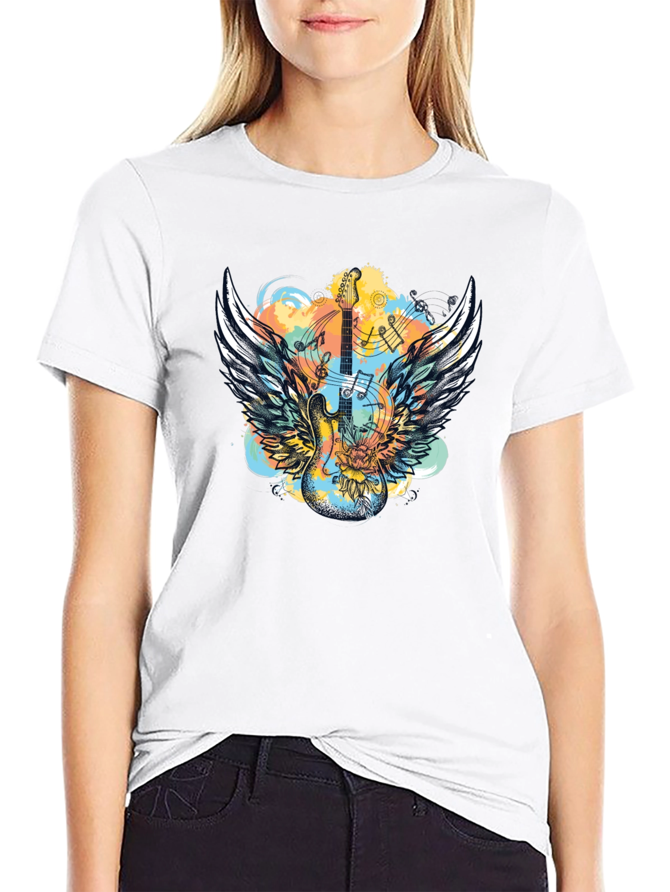 Winged Guitar T-Shirt - Rocker Style