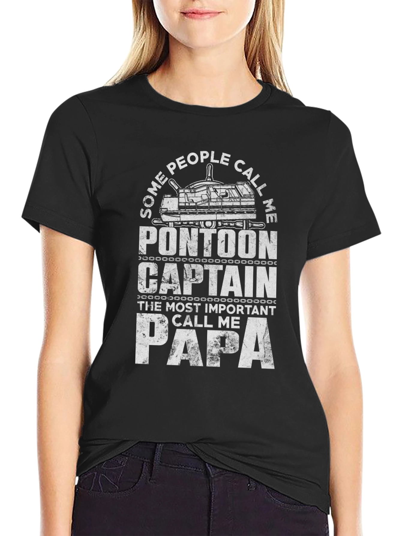 Pontoon Captain Papa Graphic T-Shirt