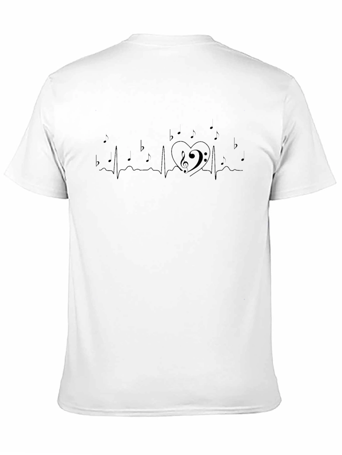 Musical Heartbeat T-Shirt - Black Music Lover Tee