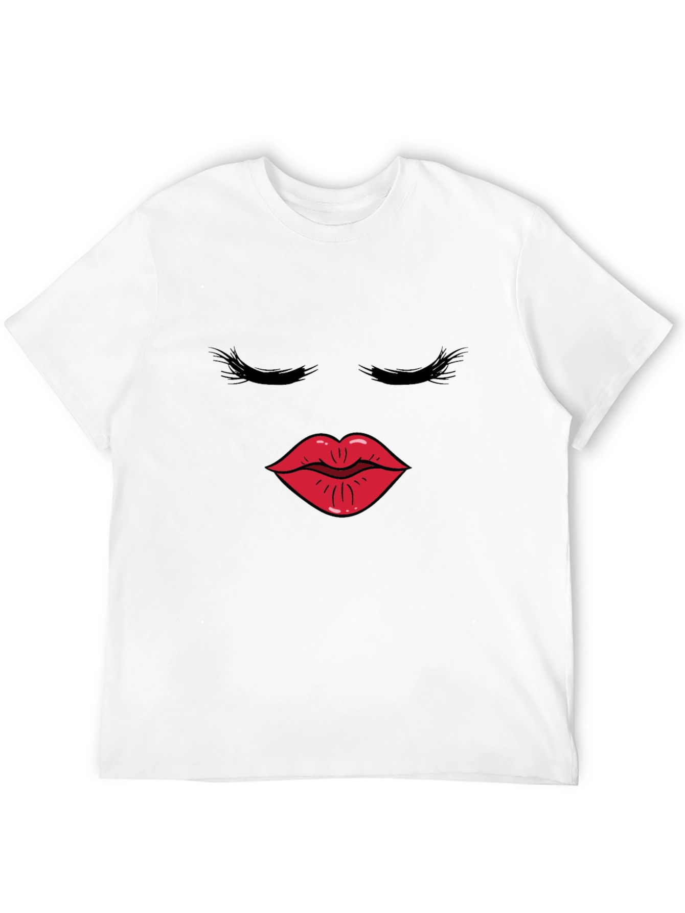 Black T-Shirt with Kiss Face Graphic