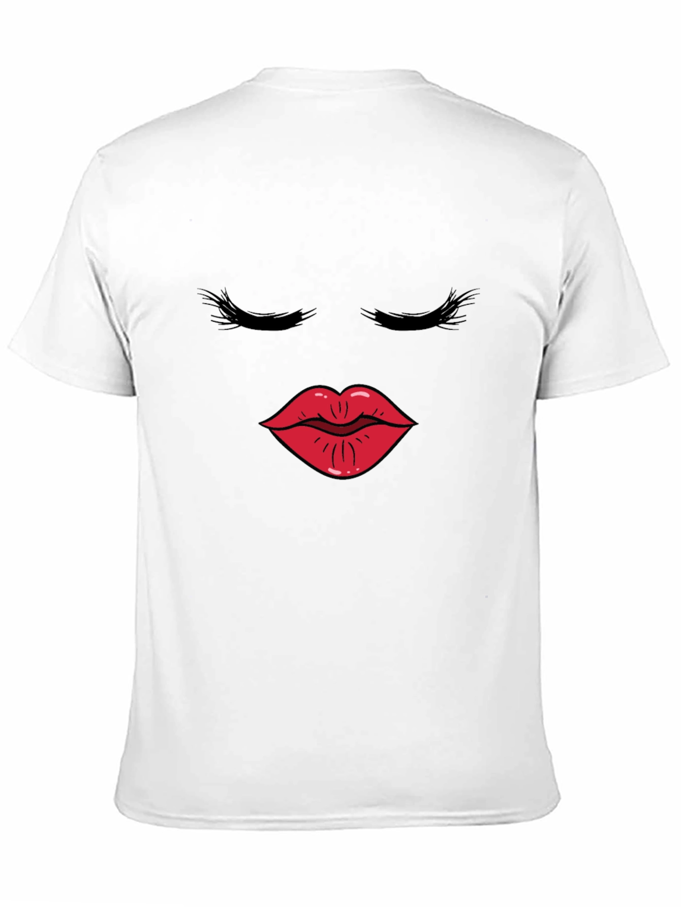 Black T-Shirt with Kiss Face Graphic
