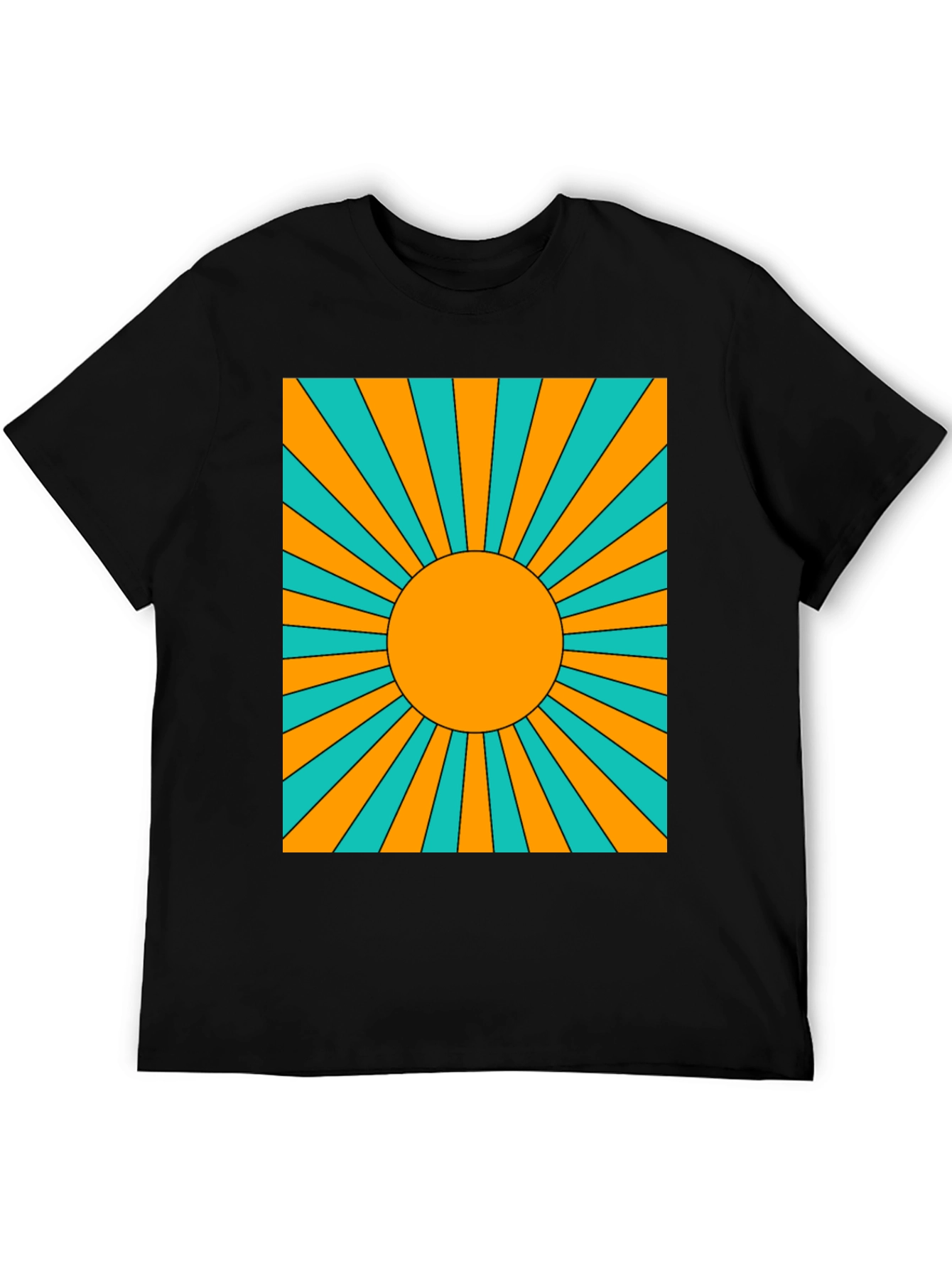 Retro Sunburst Graphic Tee - Black