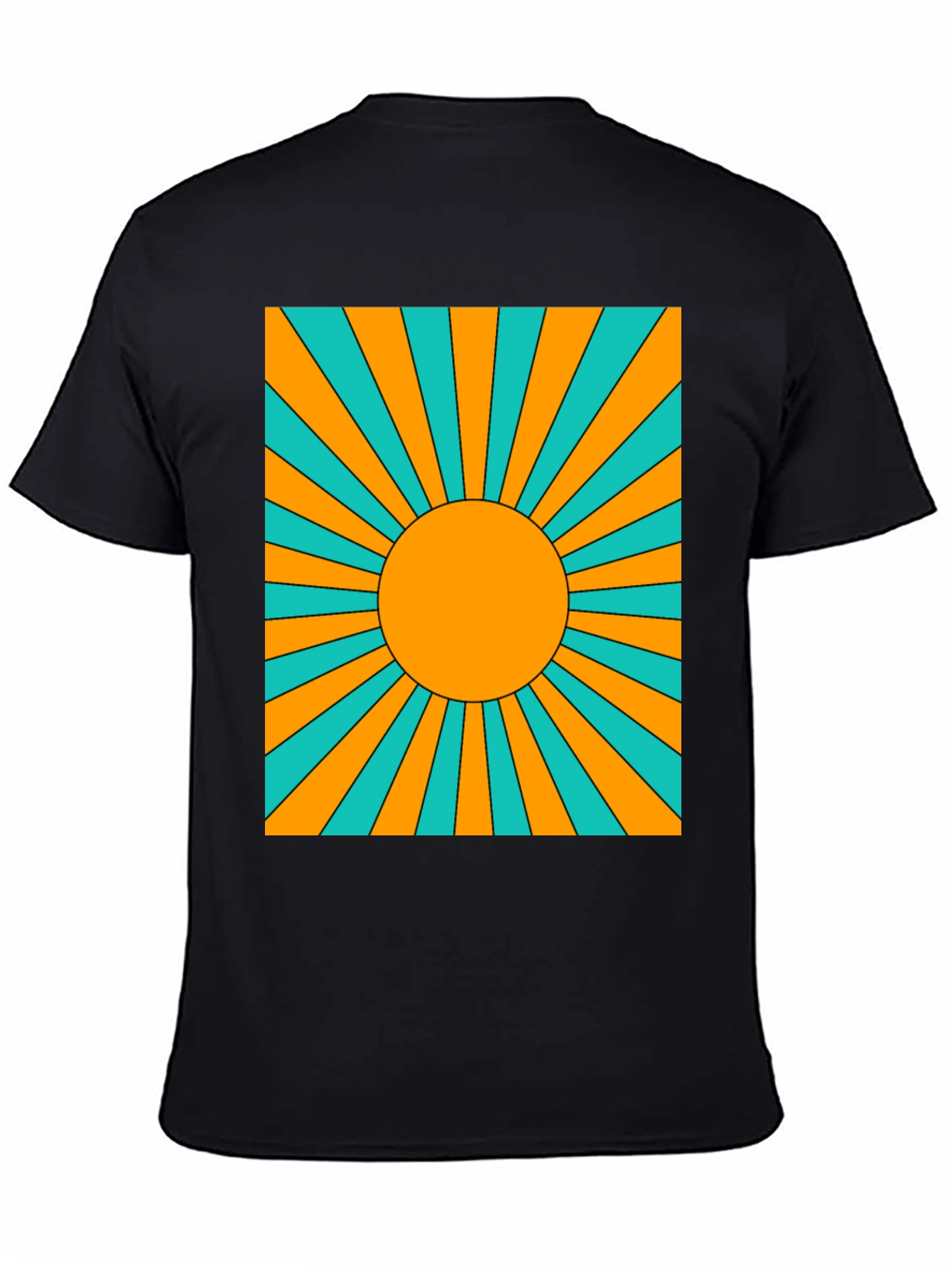 Retro Sunburst Graphic Tee - Black