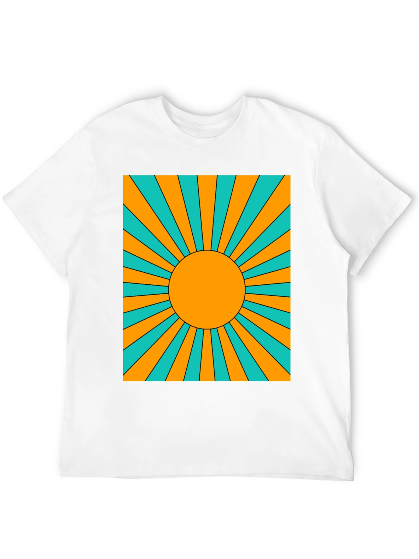 Retro Sunburst Graphic Tee - Black
