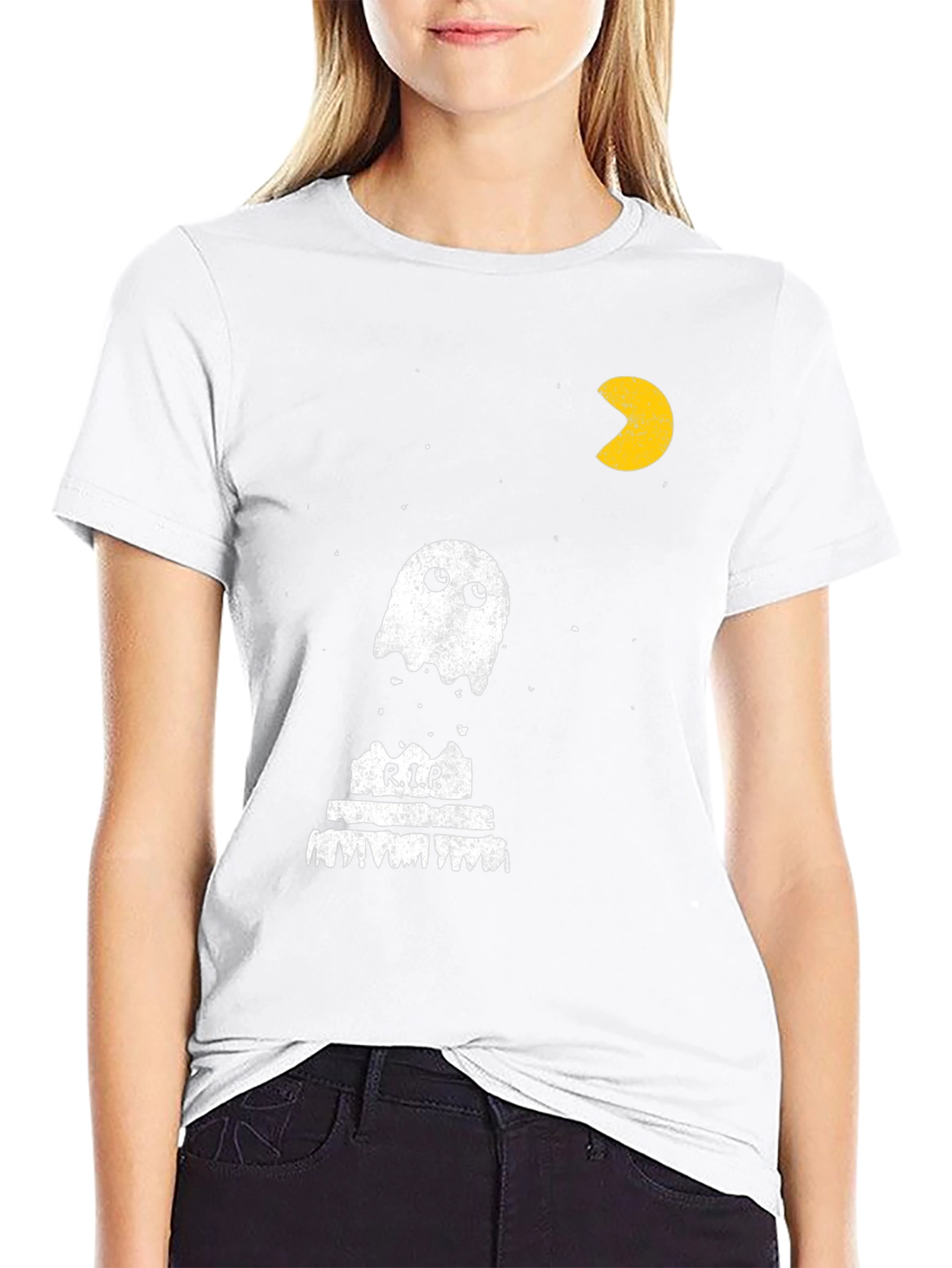 Pac-Man Ghost RIP T-Shirt - Black