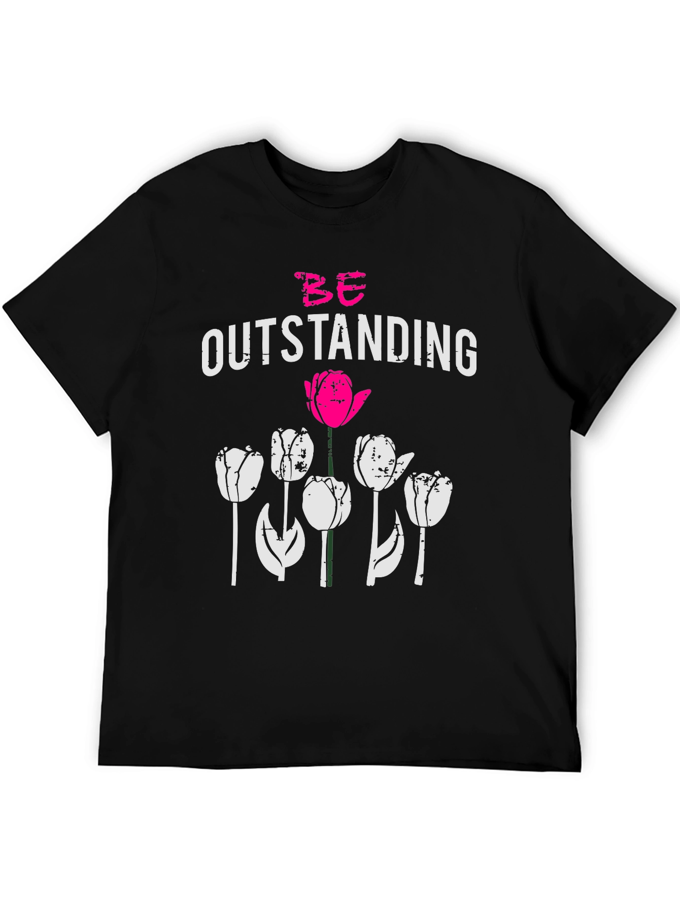 Be Outstanding Tulip Graphic Tee - Black