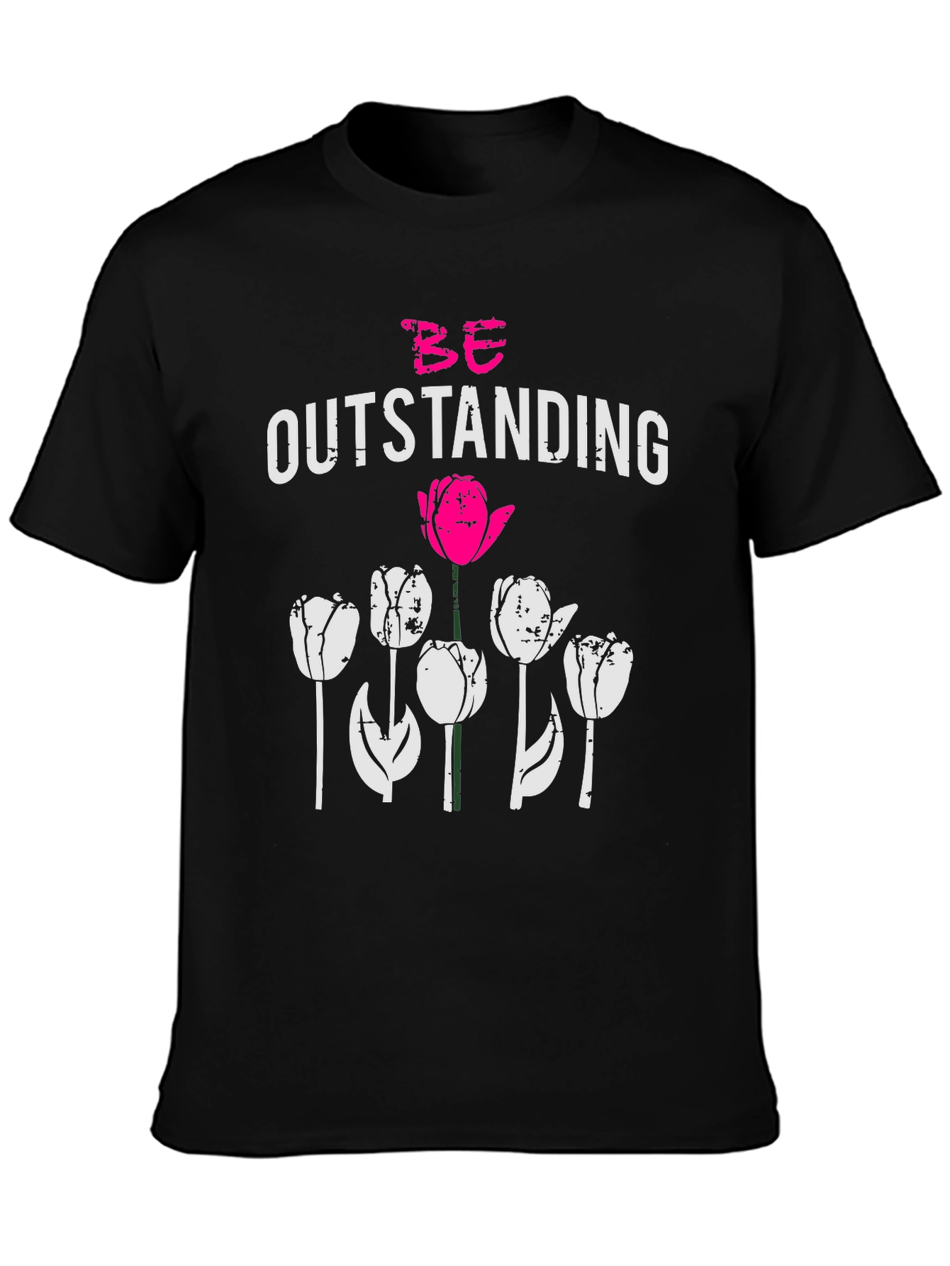 Be Outstanding Tulip Graphic Tee - Black