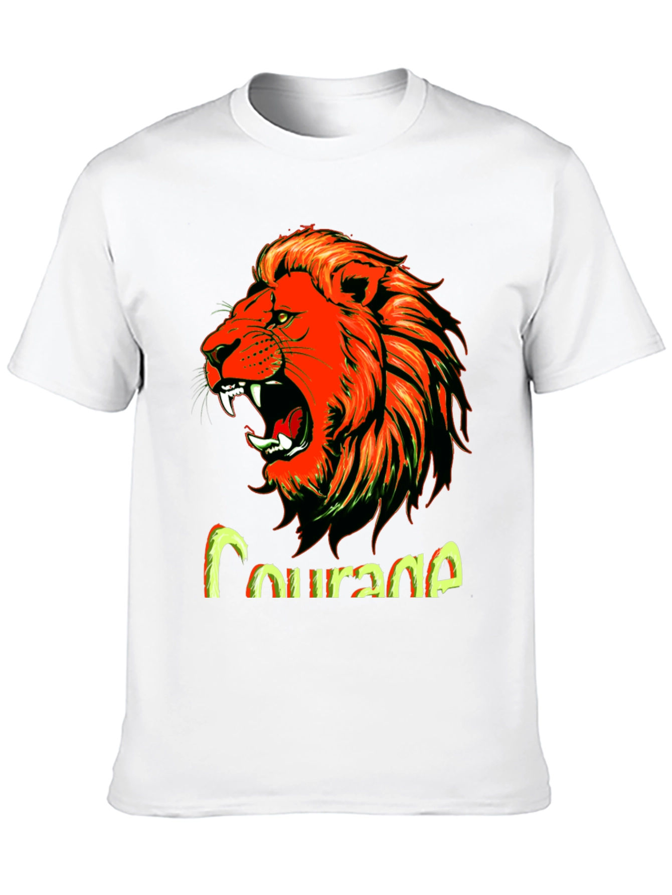 Courage Lion Graphic Tee - Bold Black T-Shirt