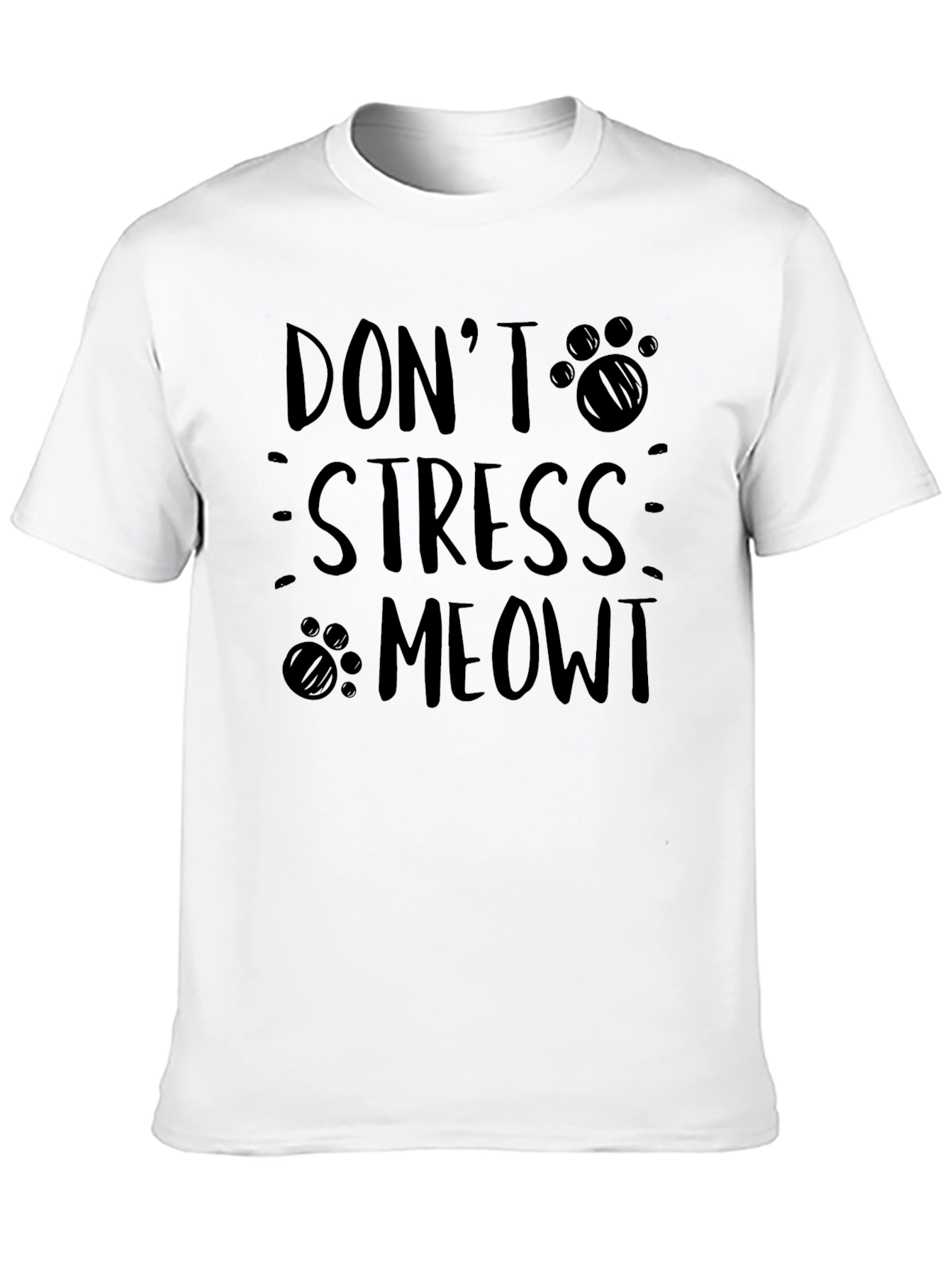 Dont Stress Meowt Cat Paw Print Graphic Tee