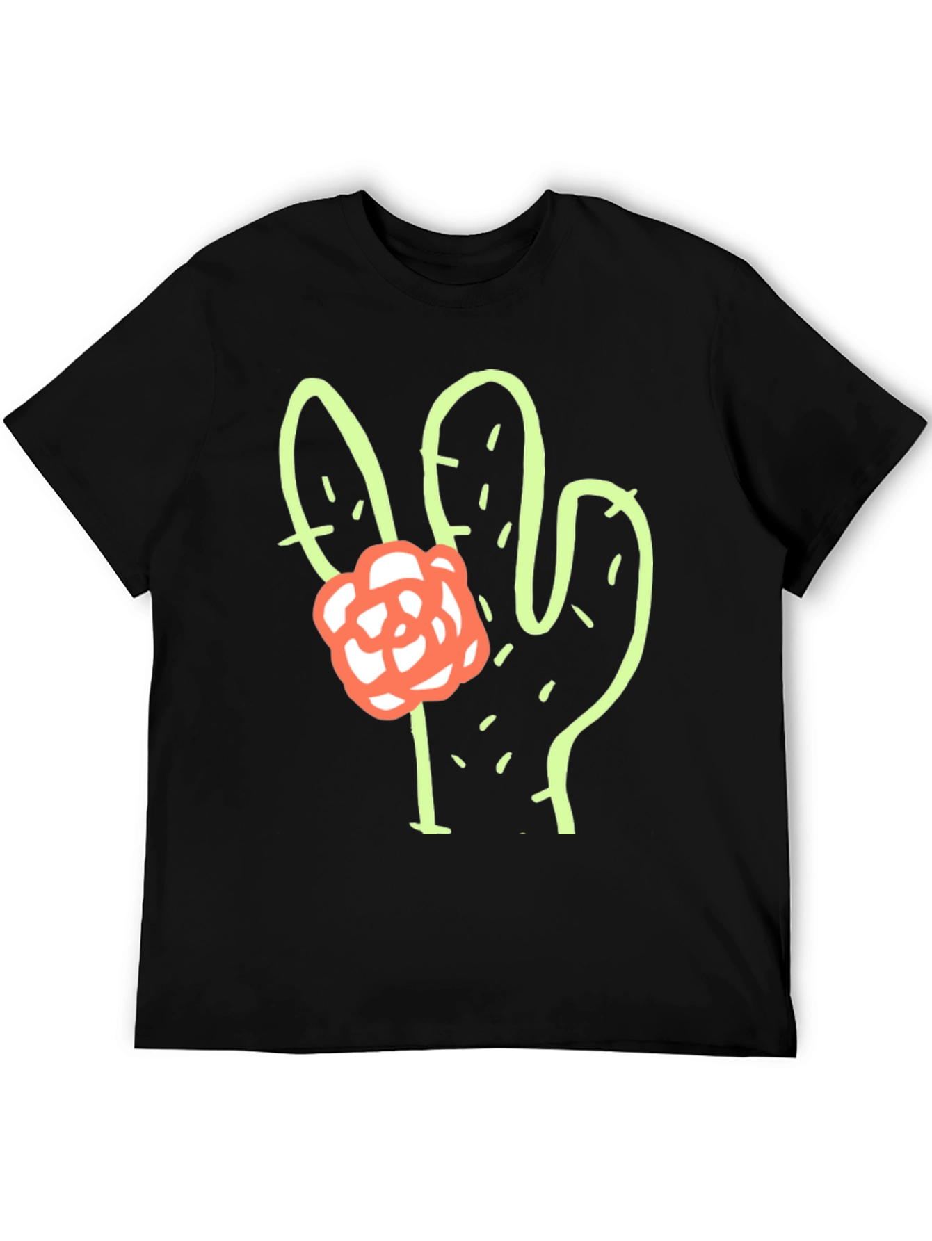 Cactus Flower Graphic Tee - Stylish Comfort