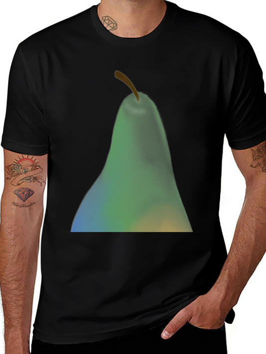 Abstract Pear Graphic Black T-Shirt