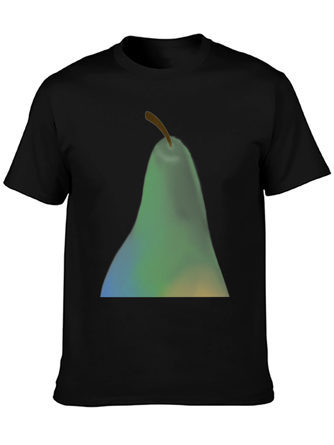 Abstract Pear Graphic Black T-Shirt