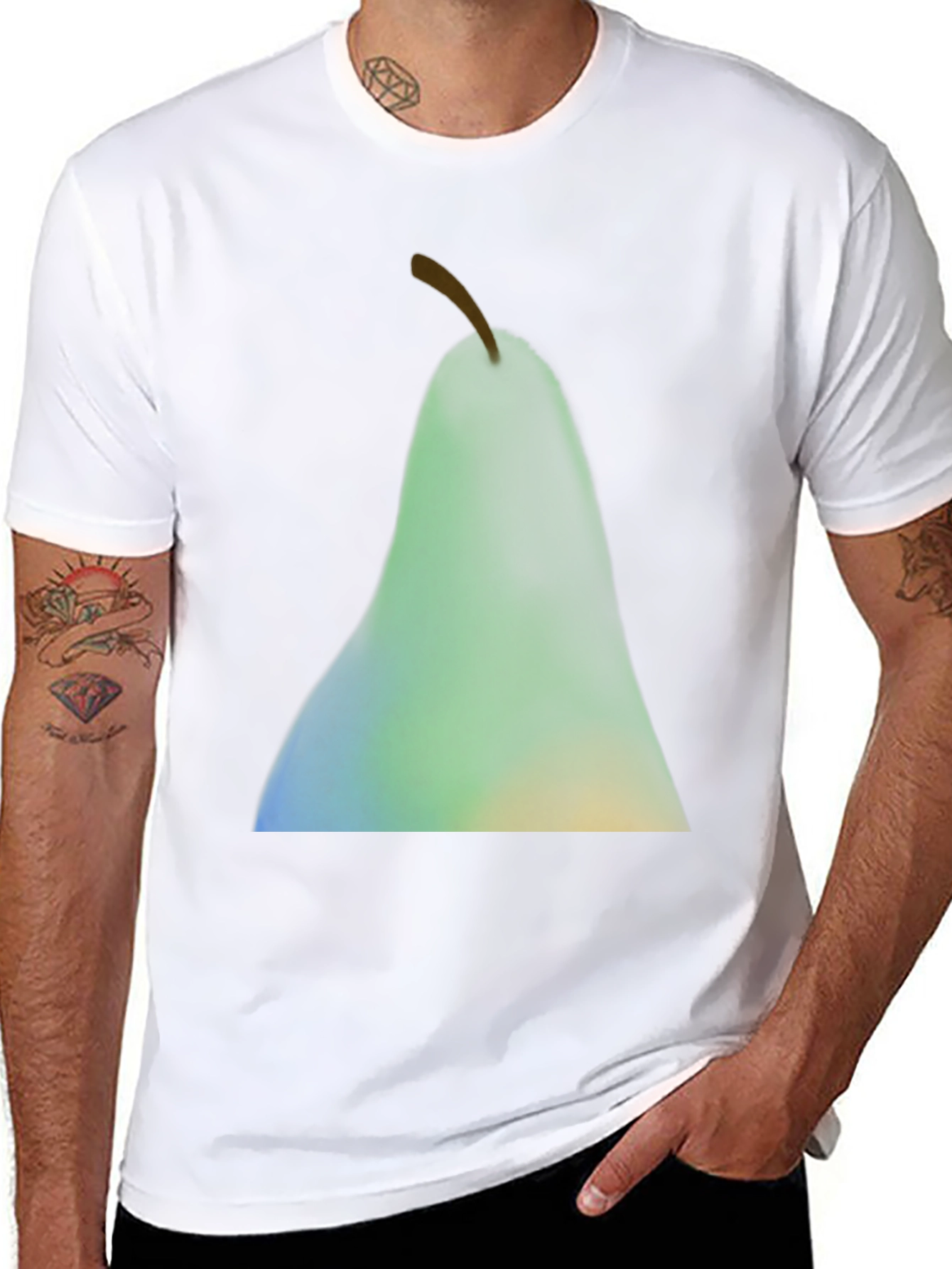 Abstract Pear Graphic Black T-Shirt