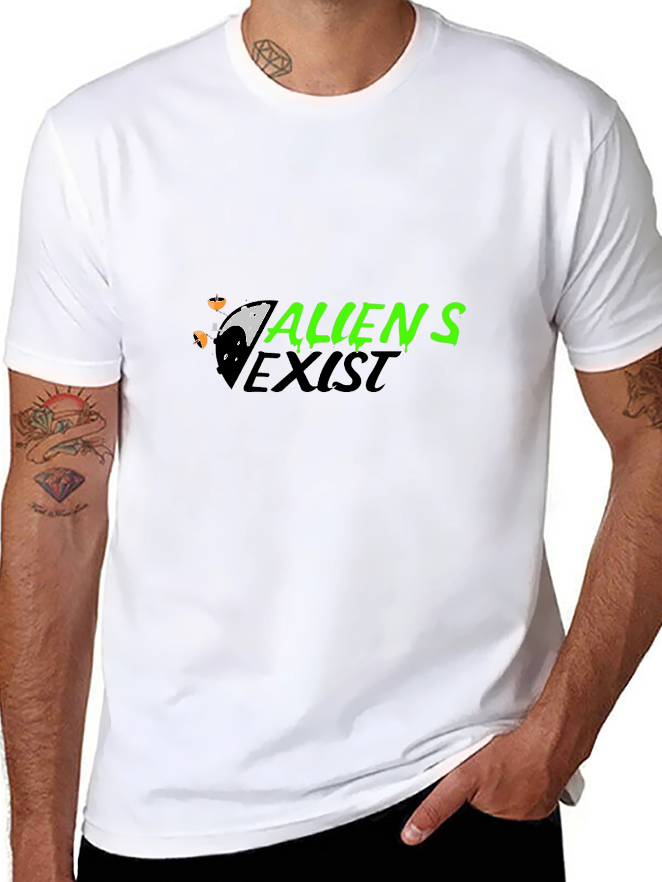 Aliens Exist Black Graphic Tee