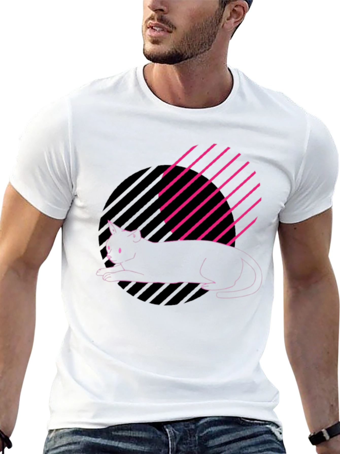 Cool Cat Graphic Tee - Stylish Black T-Shirt